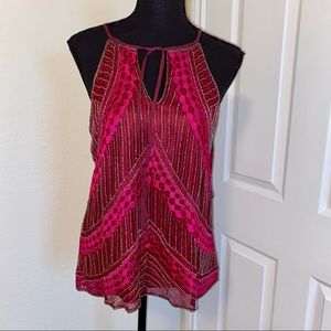 Parker beaded and embroidered halter top
